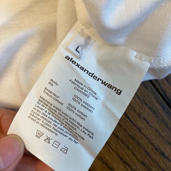 NWT Alexander Wang High Twist Jersey Layered Muscle Mini Dress Womens sz L White - Picture 12 of 15